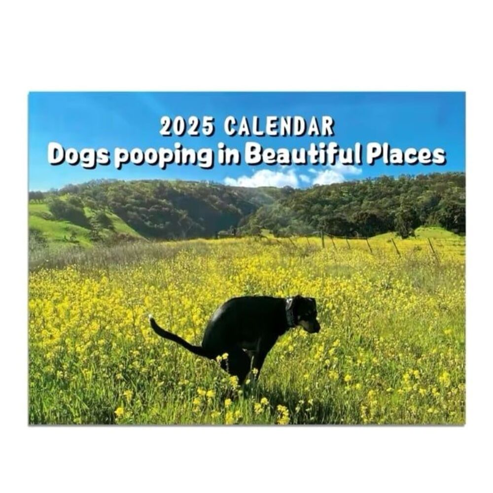 abigail&bleu 2025 Funny Dogs Pooping Calendar Daily Weekly Monthly Planner
